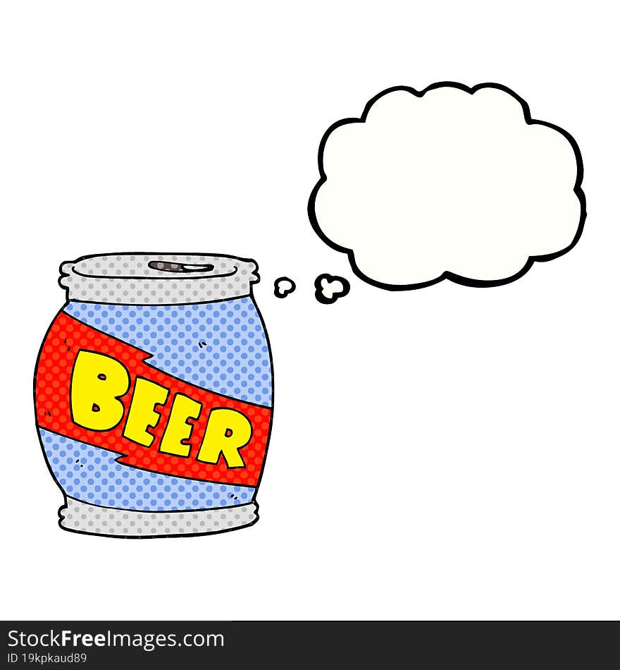 thought bubble cartoon beer can