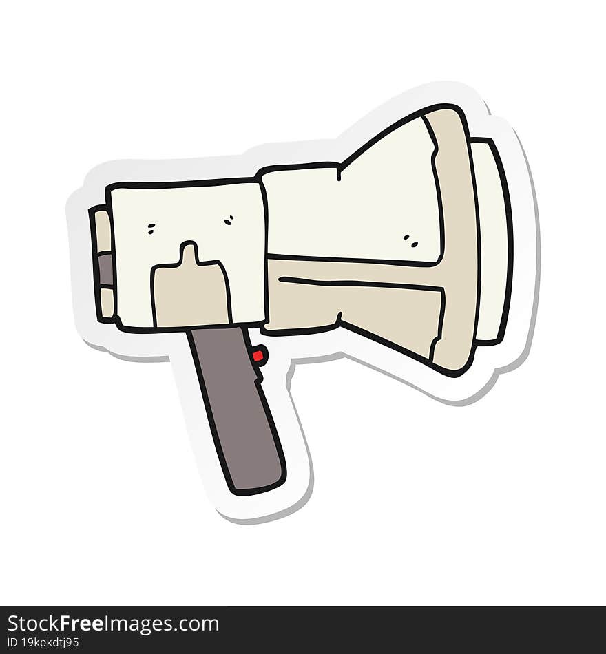 sticker of a cartoon megaphone