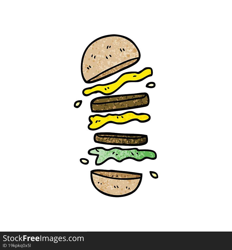 Cartoon Doodle Burger