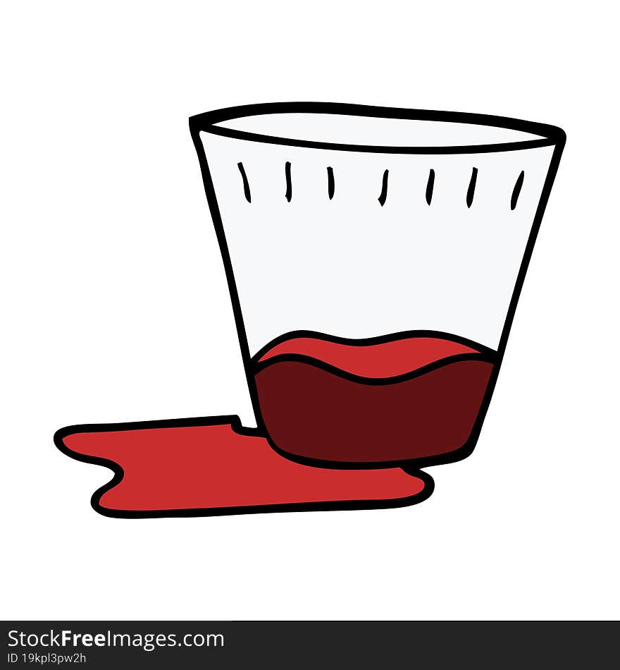 cartoon doodle of a spilt drink