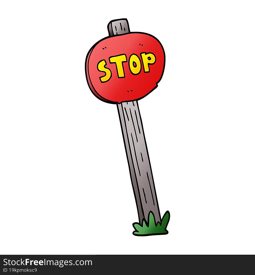 Cartoon Doodle Road Sign