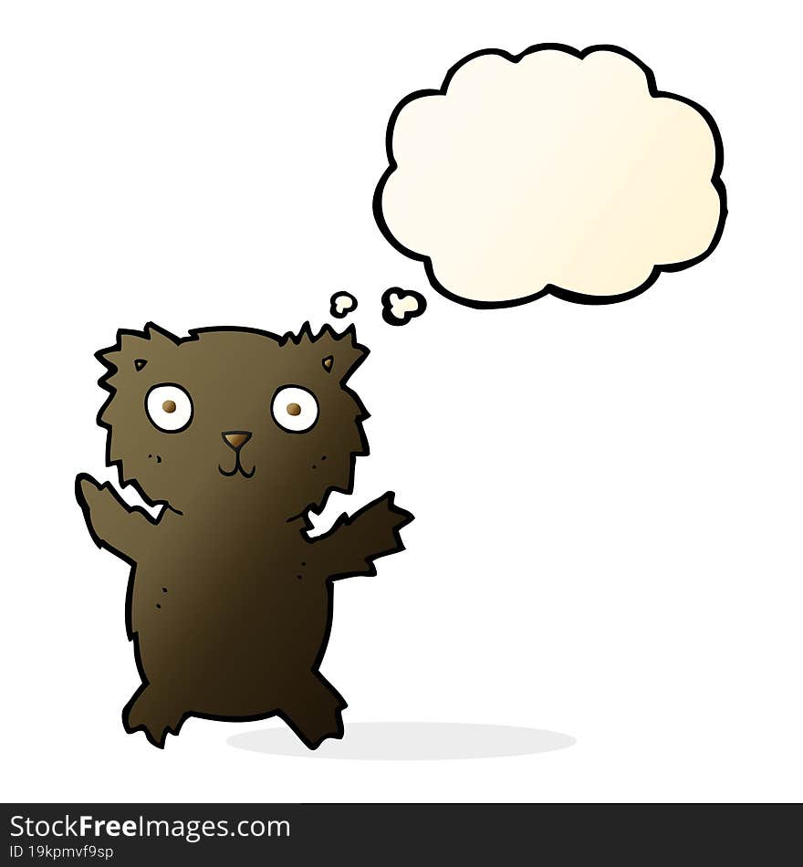 Cartoon Black Bear With Thought Bubble