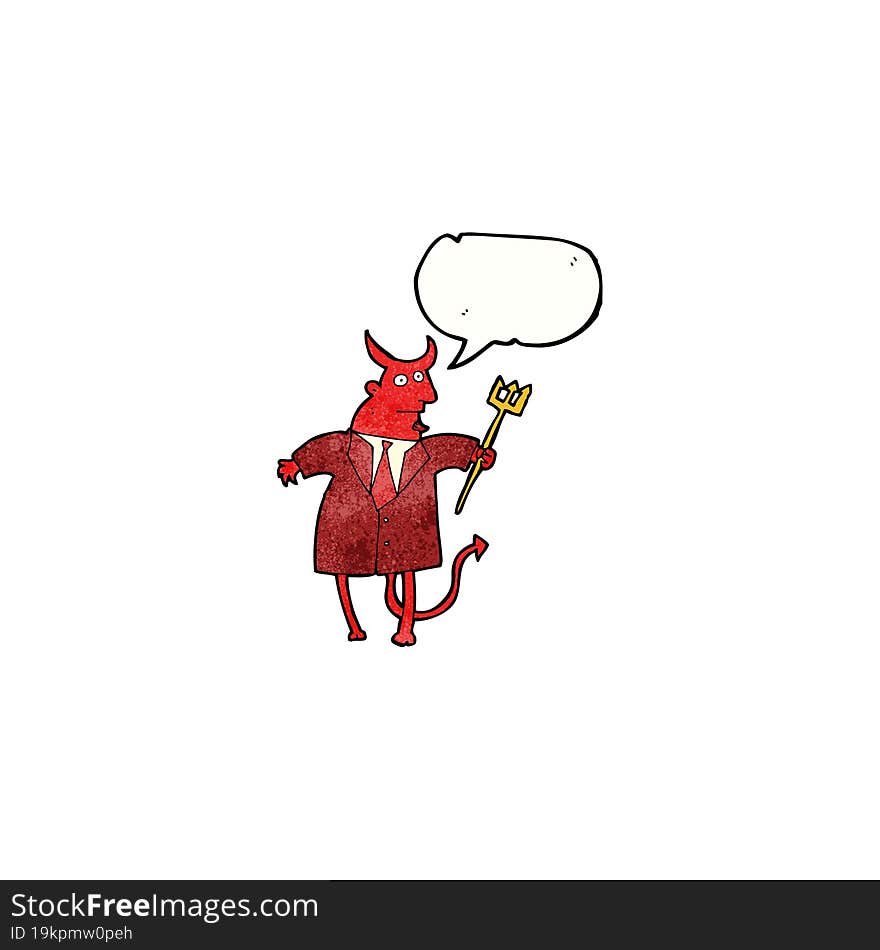 cartoon devil with pitchfork