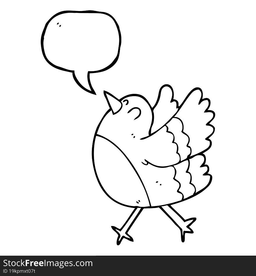 speech bubble cartoon happy bird