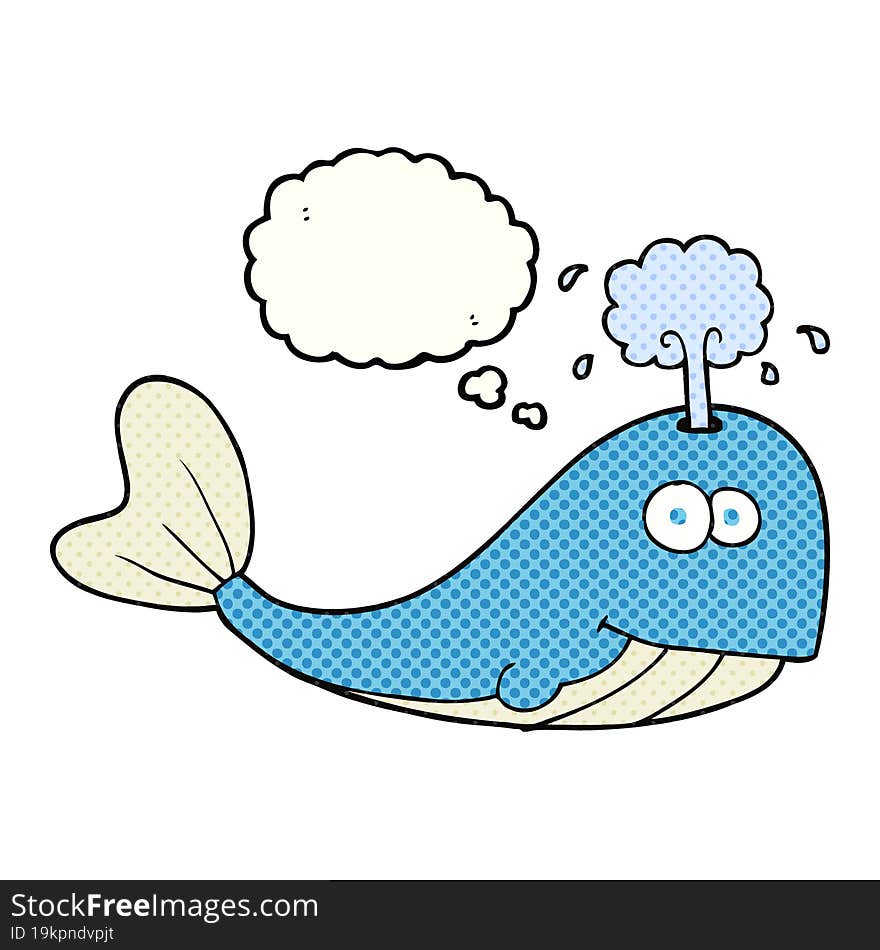 thought bubble cartoon whale spouting water