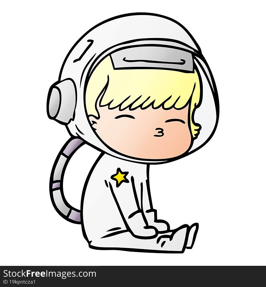 cartoon curious astronaut. cartoon curious astronaut