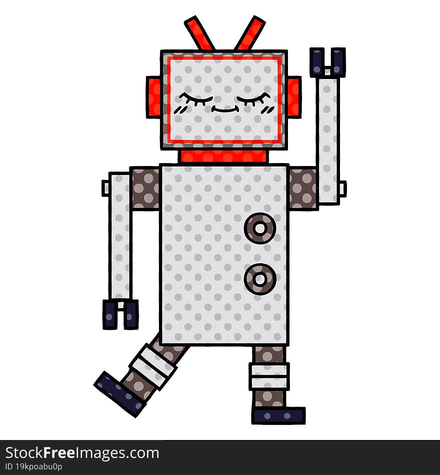 comic book style cartoon of a robot