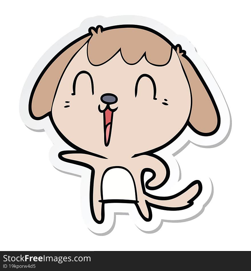 sticker of a cute cartoon dog