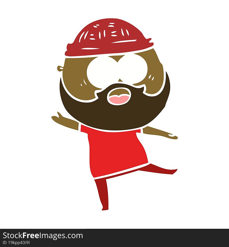 flat color style cartoon bearded man