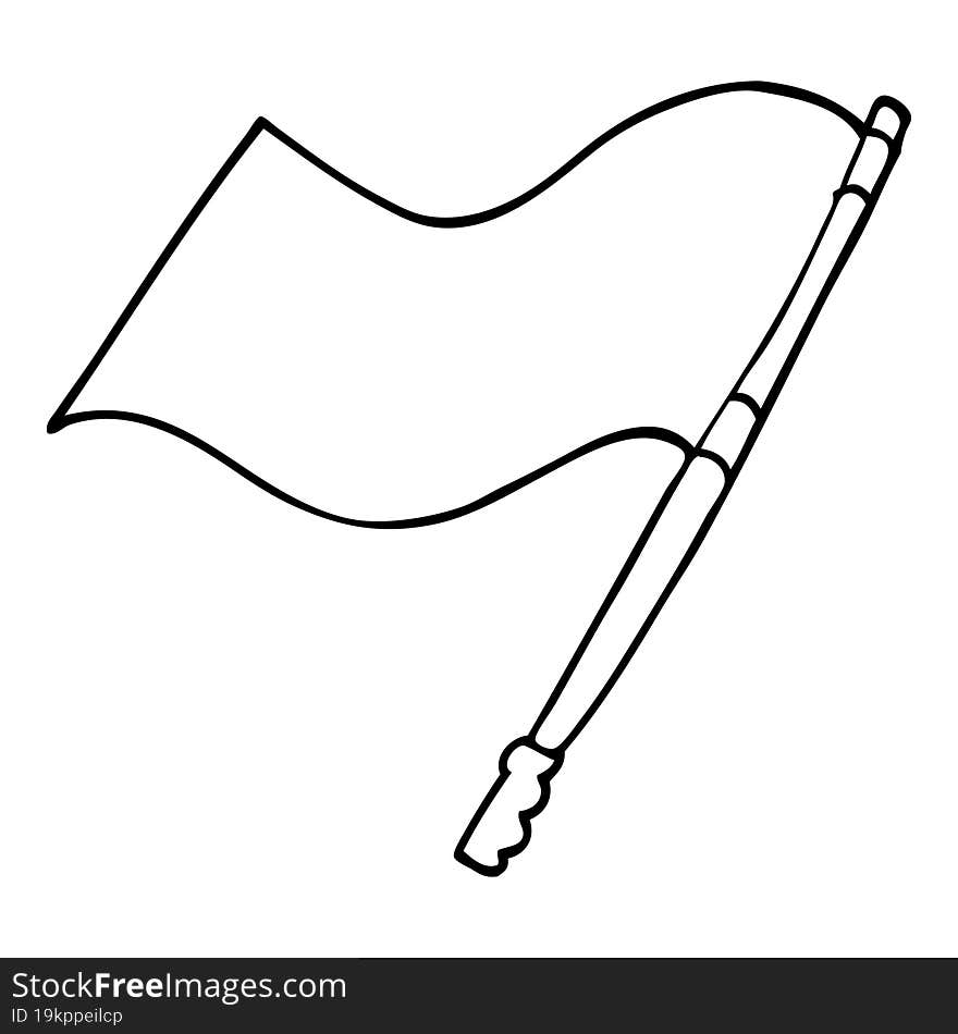 line drawing cartoon flag