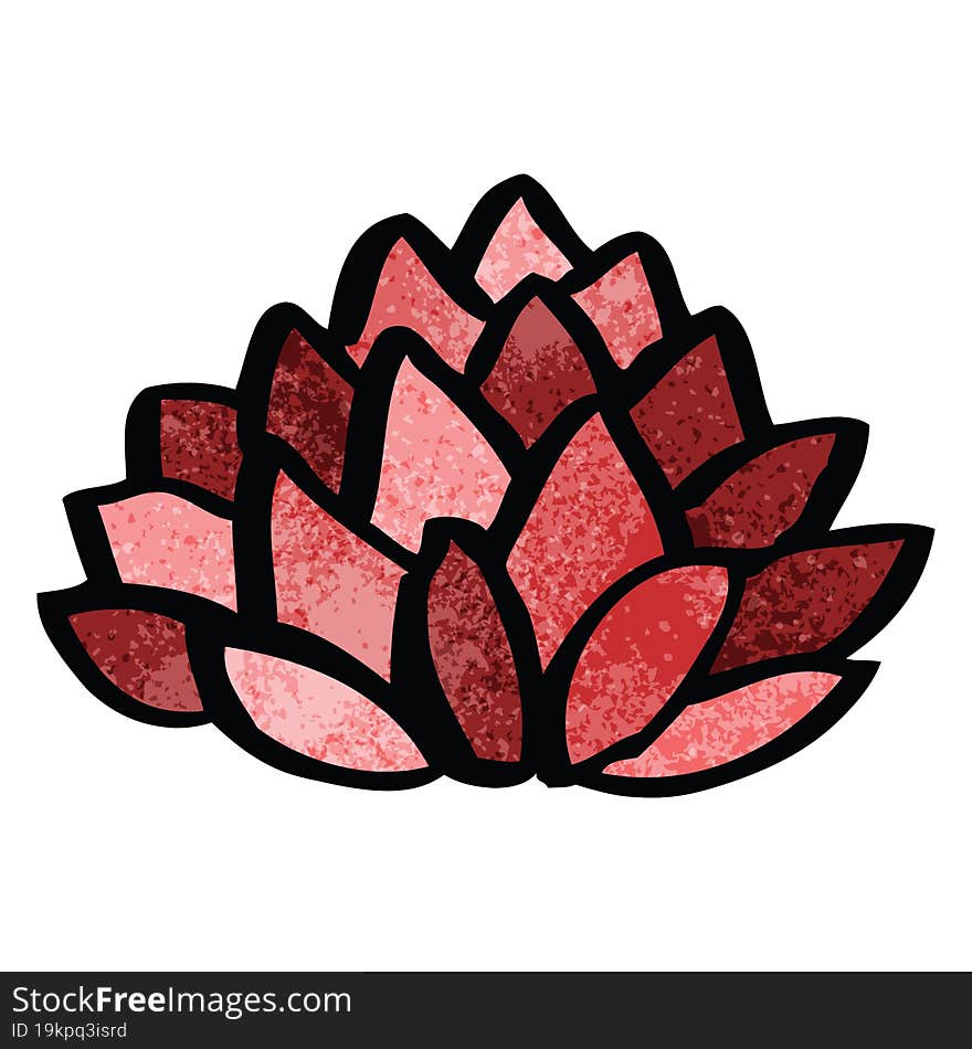 cartoon doodle flowering lotus