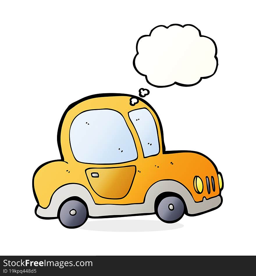 Cartoon Car With Thought Bubble