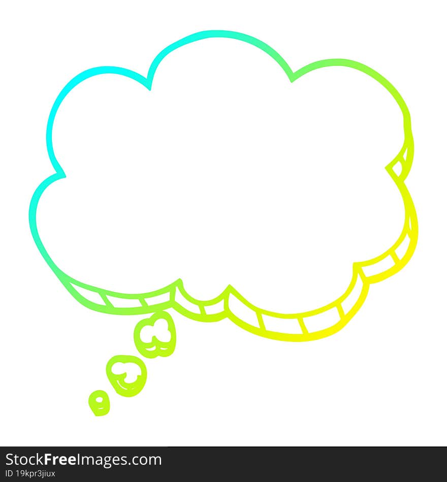 cold gradient line drawing cartoon expression bubble