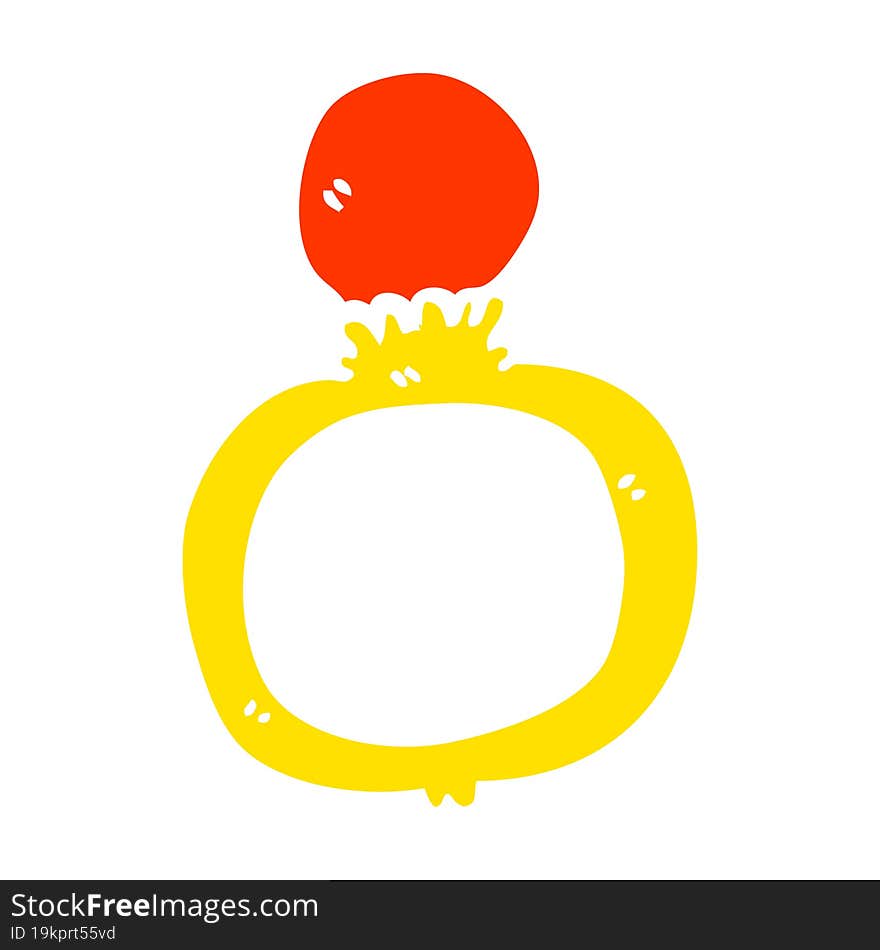 flat color illustration cartoon engagement ring