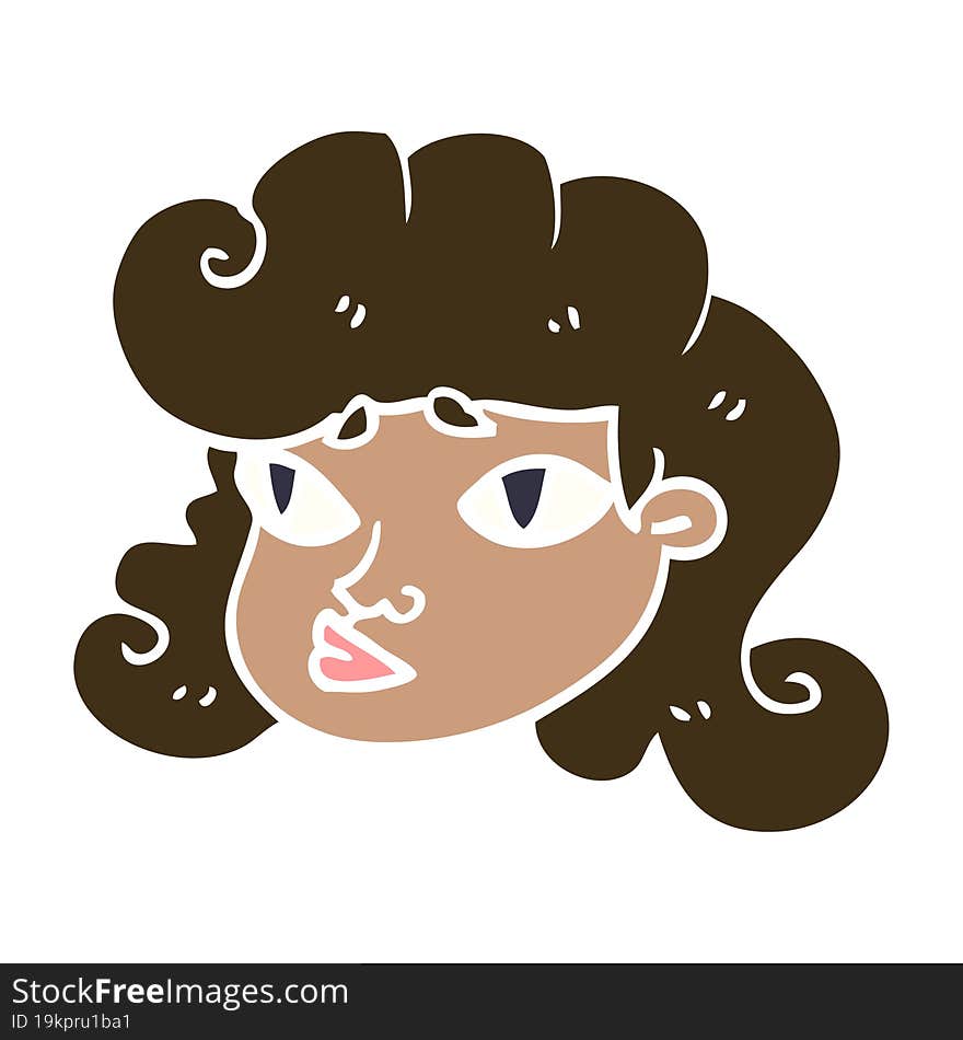 Cartoon Doodle Female Face