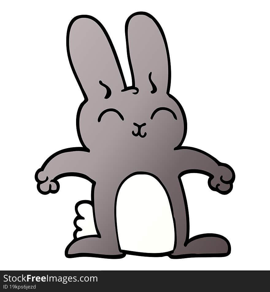 cartoon doodle grey rabbit