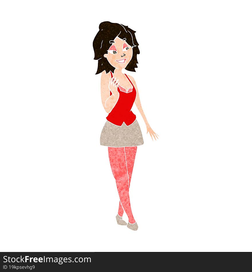 cartoon attractive office woman