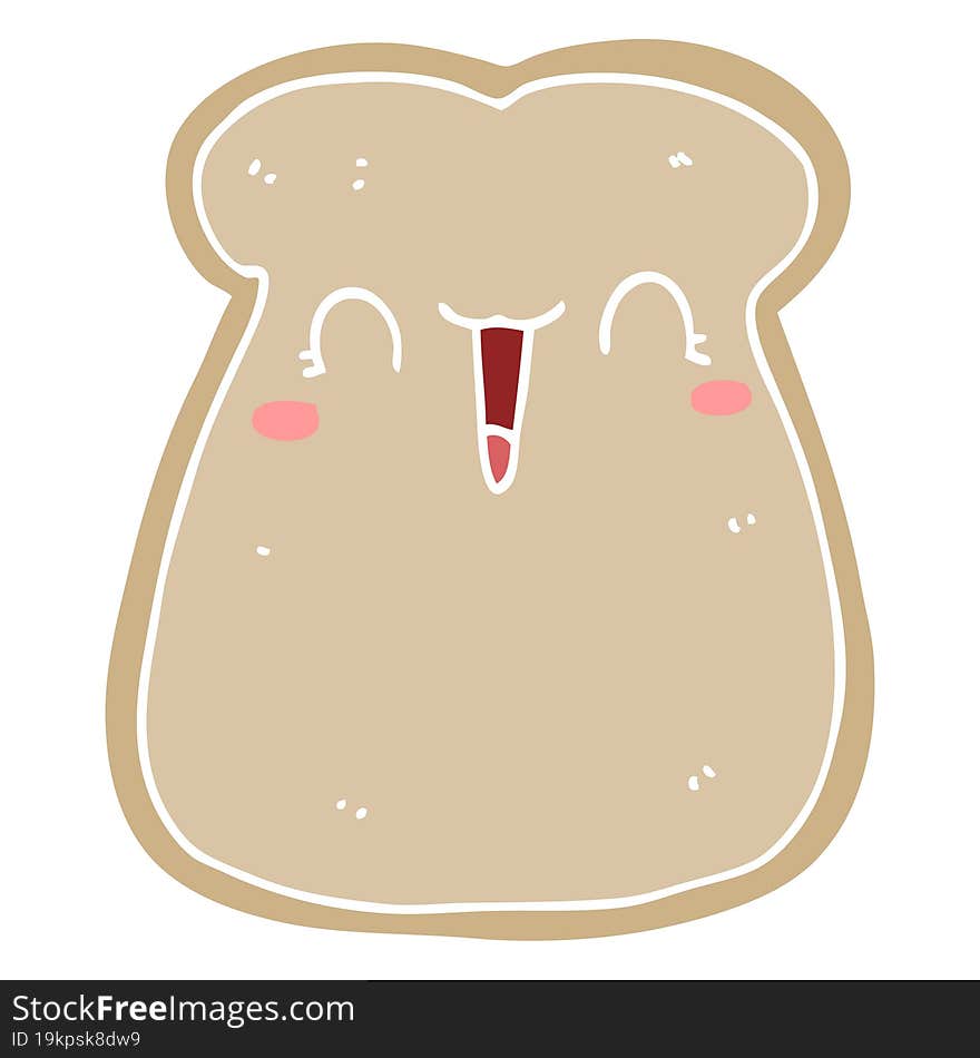 cute flat color style cartoon slice of toast