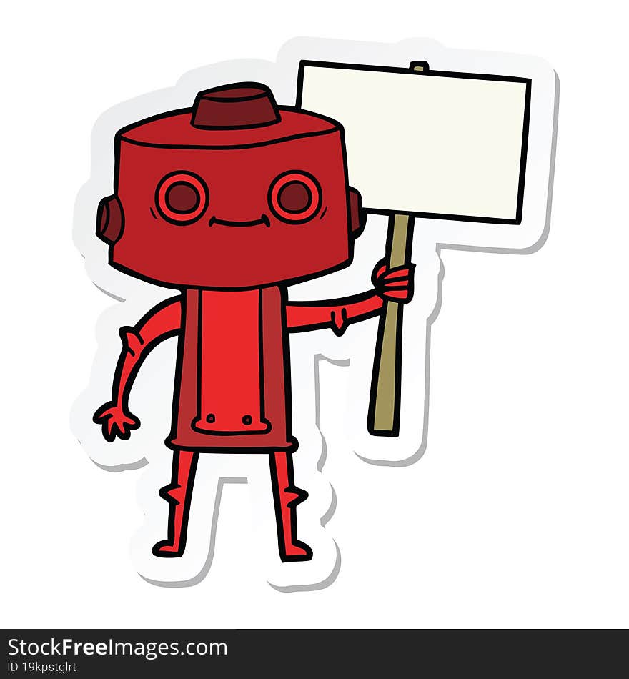 sticker of a cartoon robot