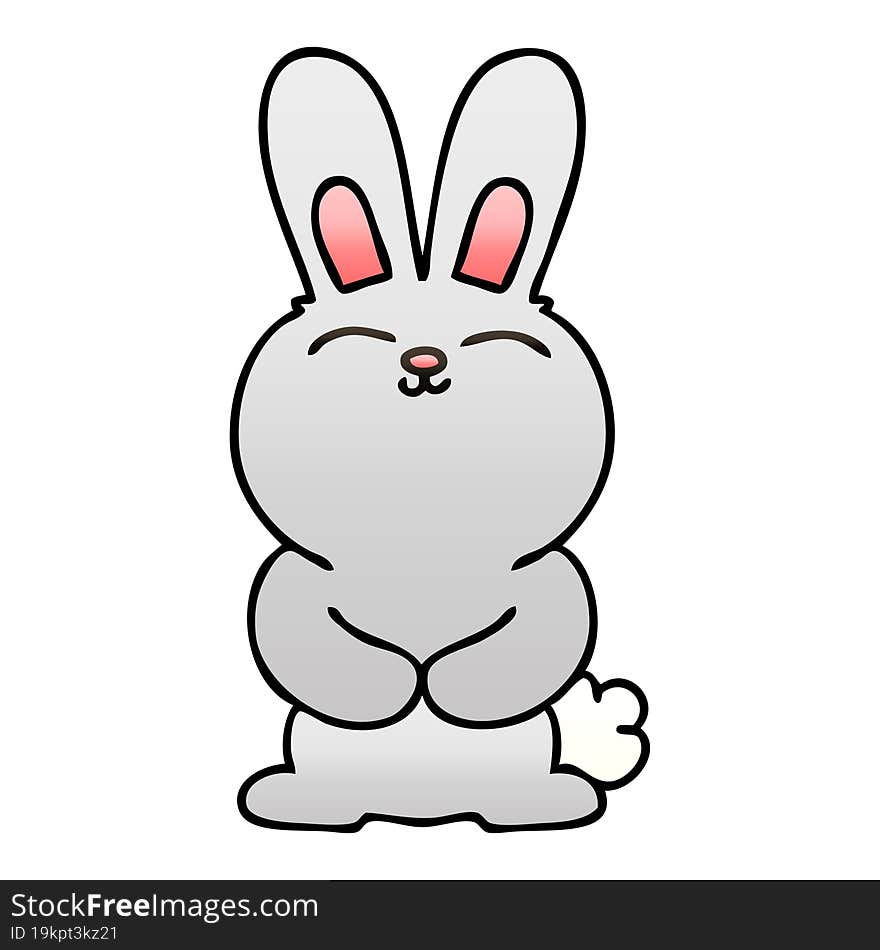 quirky gradient shaded cartoon rabbit