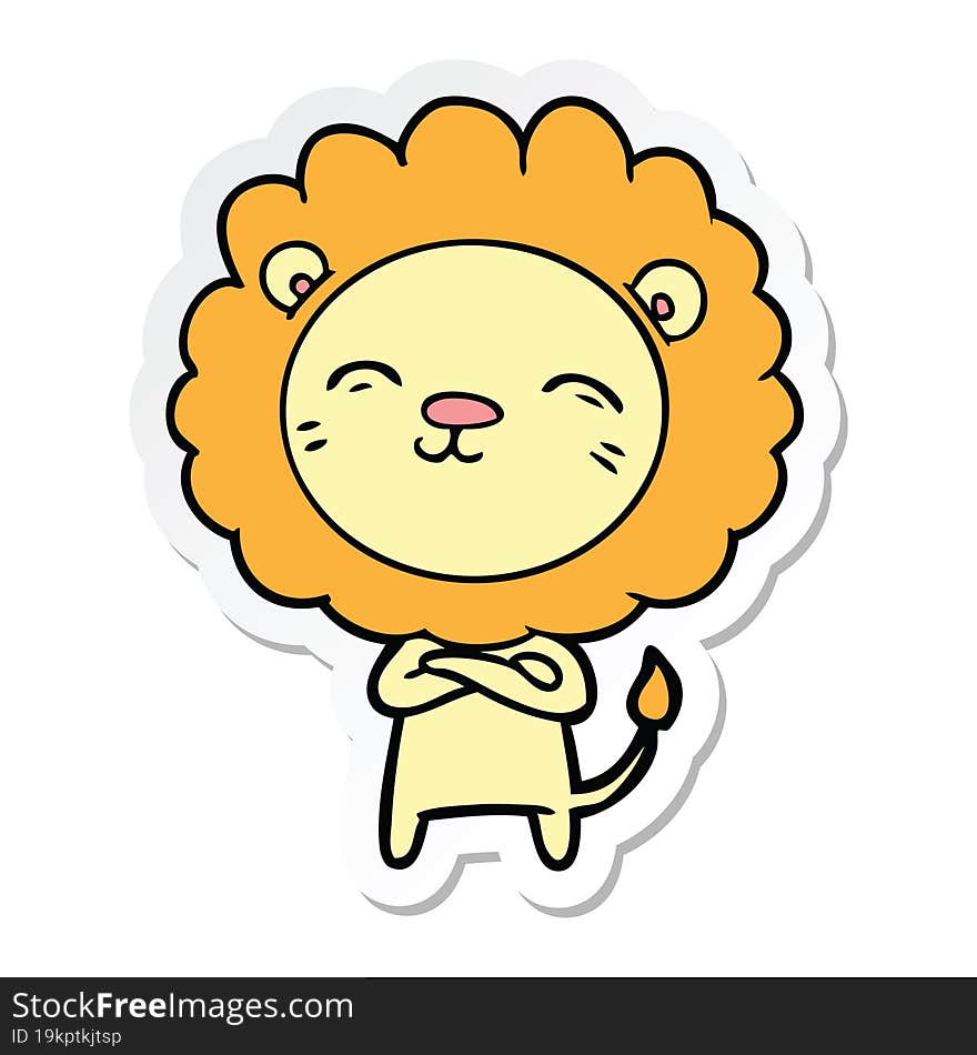 Sticker Of A Cartoon Lion