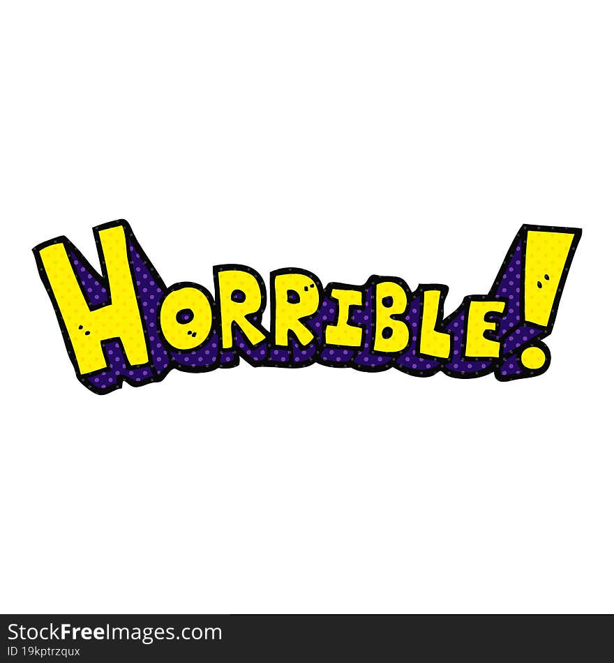 cartoon word horrible