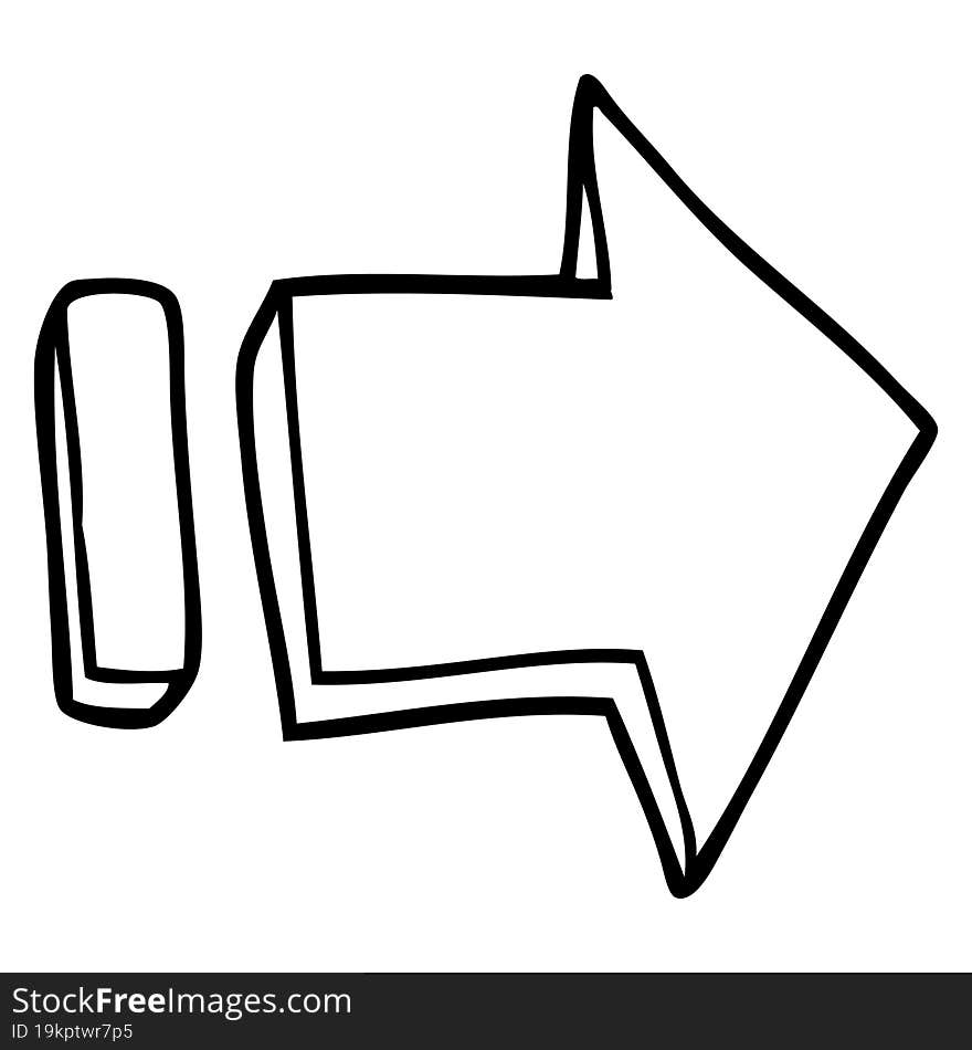 line drawing cartoon pointing arrow