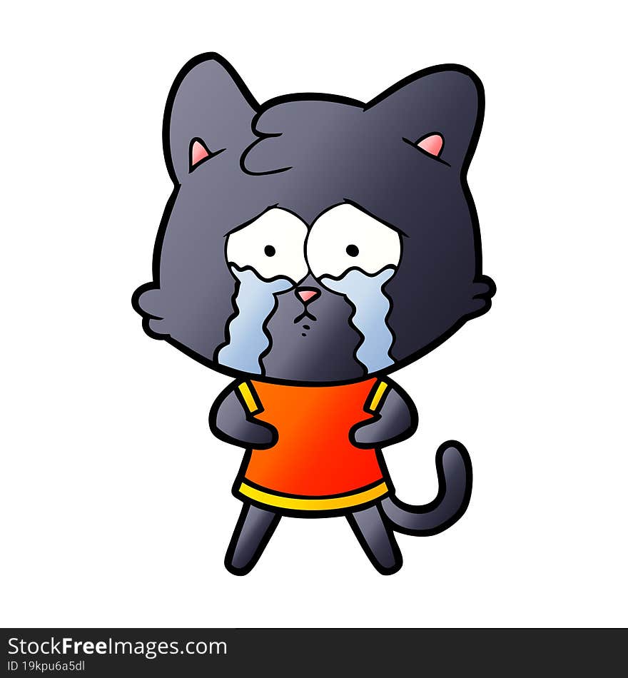 cartoon crying cat. cartoon crying cat