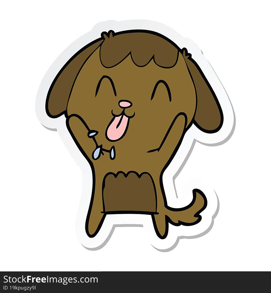 sticker of a cute cartoon dog