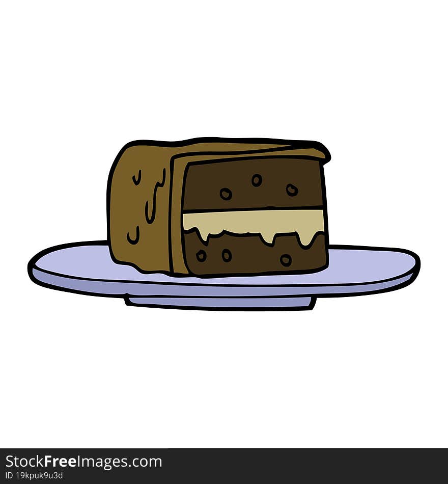 cartoon doodle slice of cake