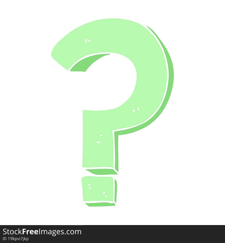 flat color illustration of a cartoon question mark