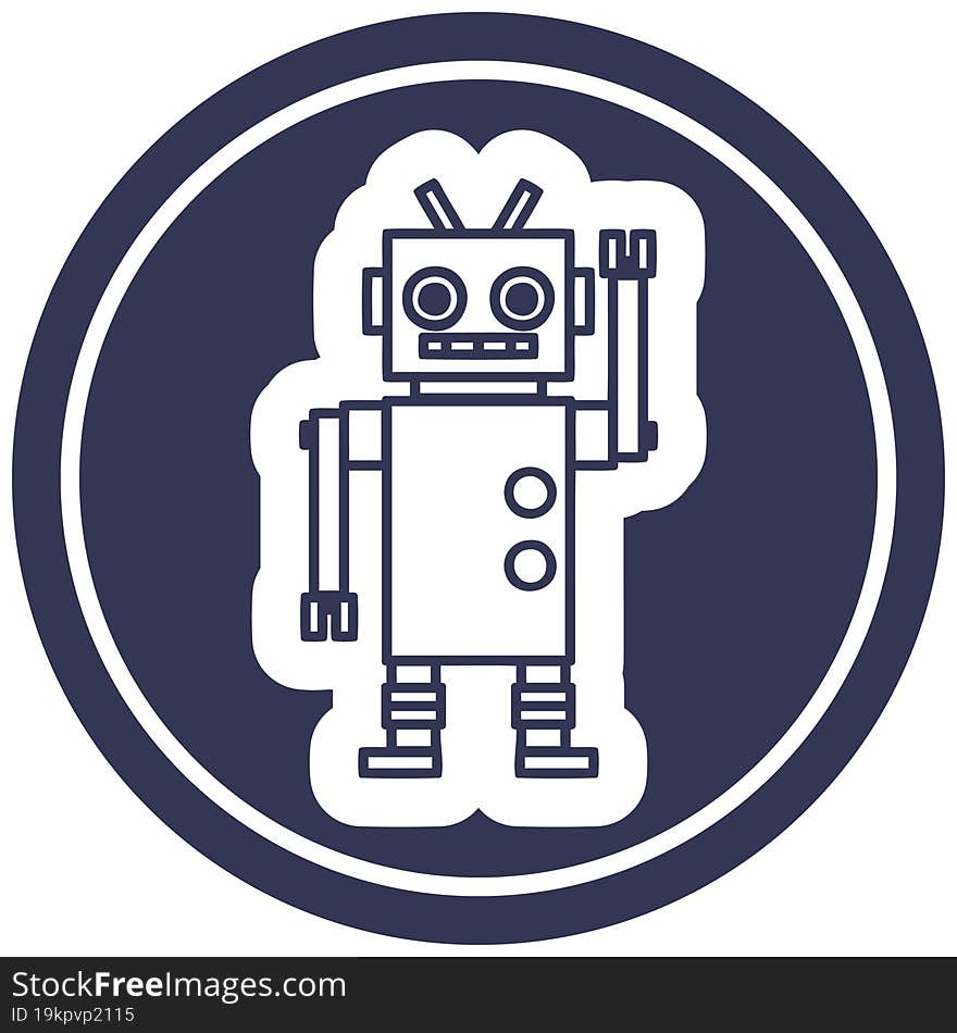 Dancing Robot Circular Icon