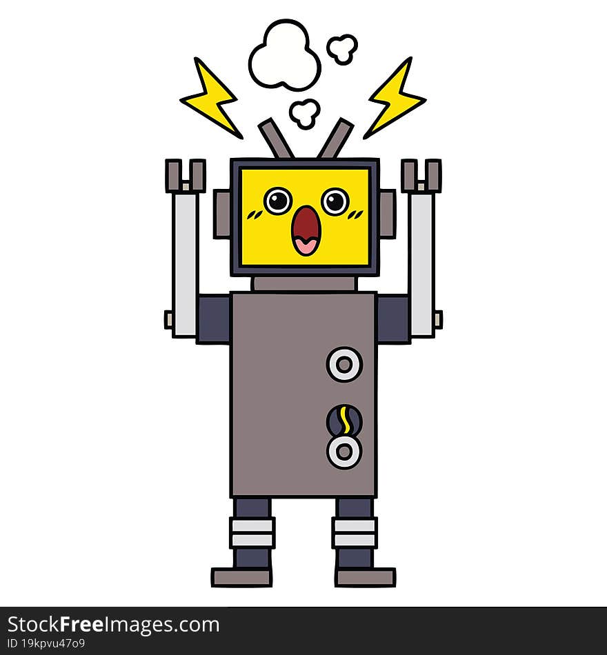 cute cartoon broken robot