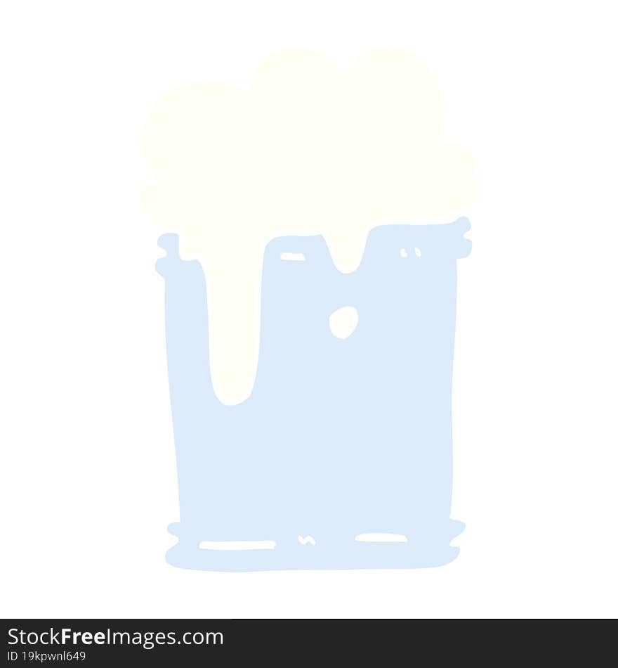 flat color illustration cartoon fizzy drink