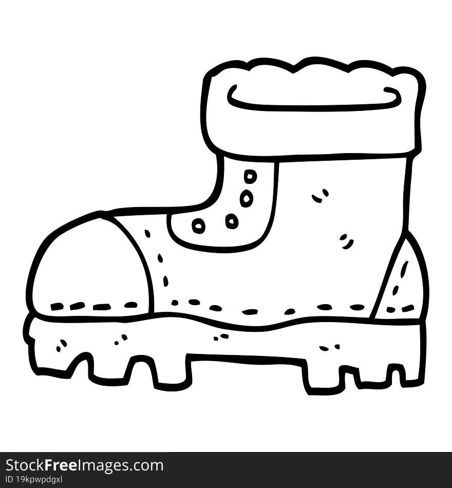 line drawing cartoon work boot