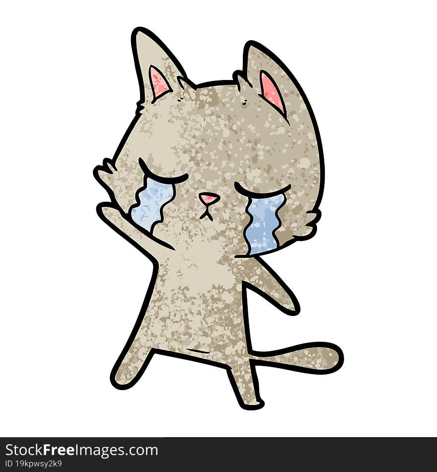 crying cartoon cat. crying cartoon cat