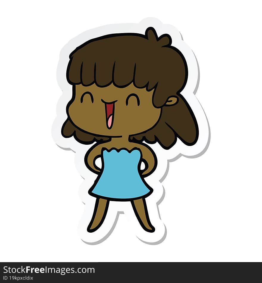 sticker of a cartoon woman