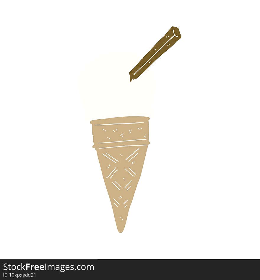 Flat Color Style Cartoon Ice Cream