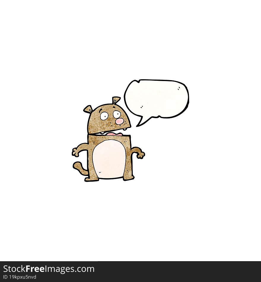 Cartoon Dog With Speech Bubble