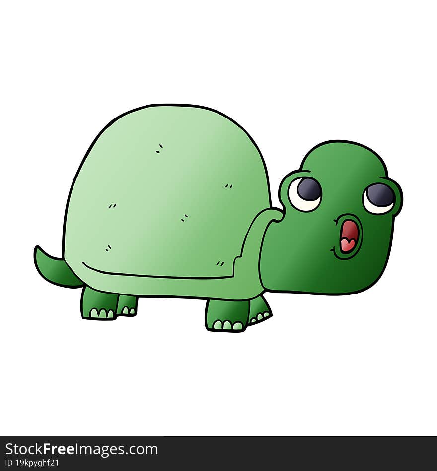 cartoon doodle shocked turtle