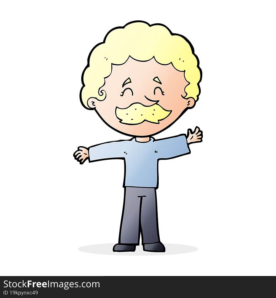 cartoon boy with mustache