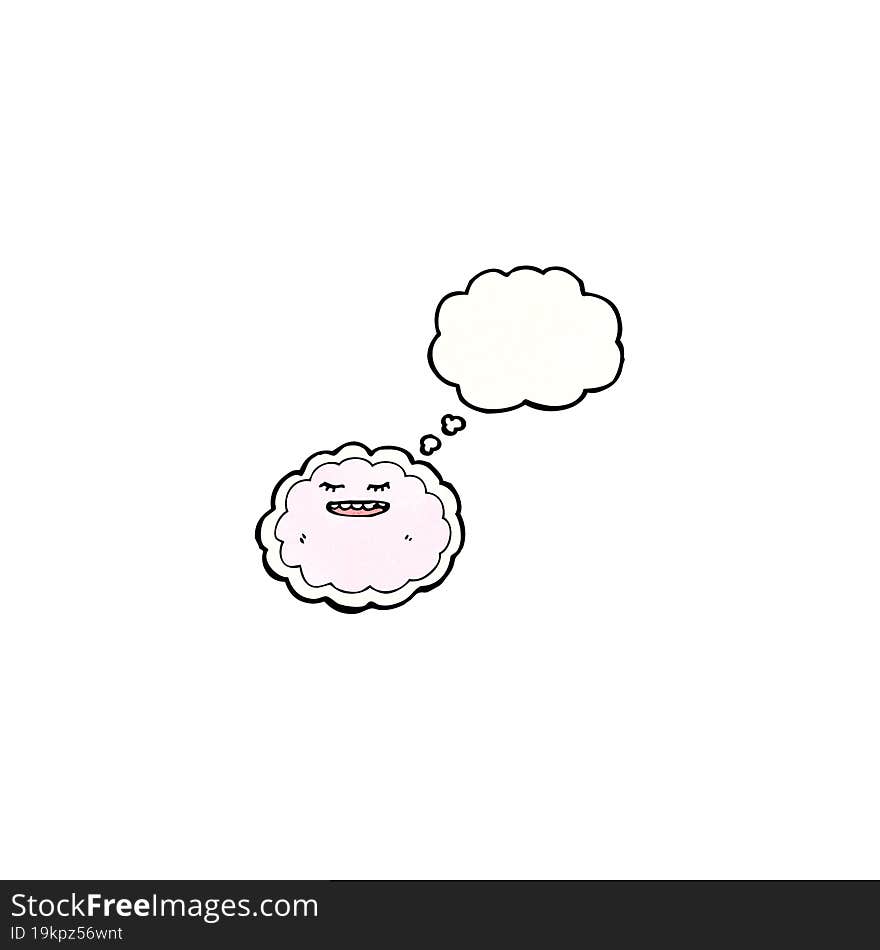 cartoon cloud with thought bubble