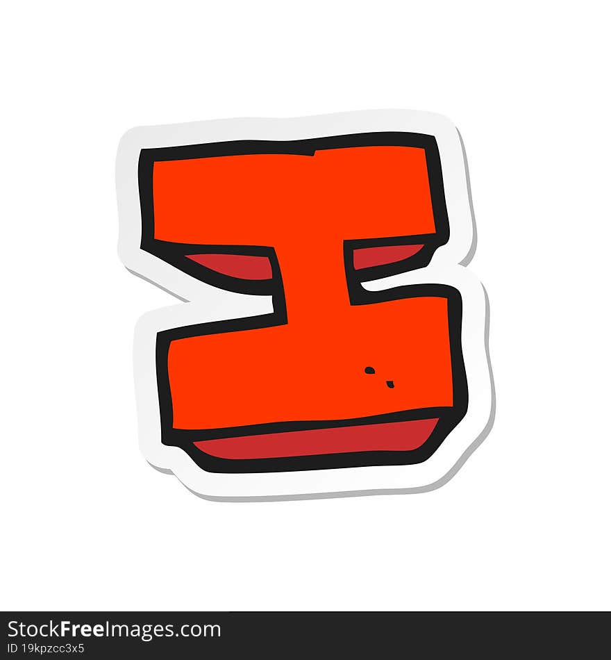 sticker of a cartoon letter I