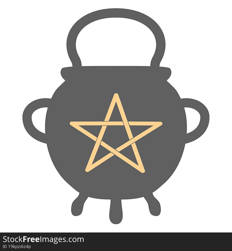 cauldron with pentagram