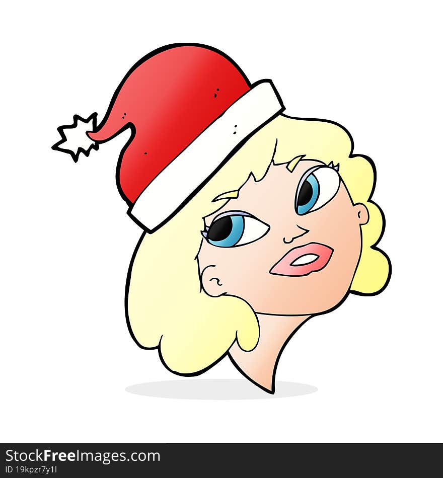 cartoon woman ready for christmas