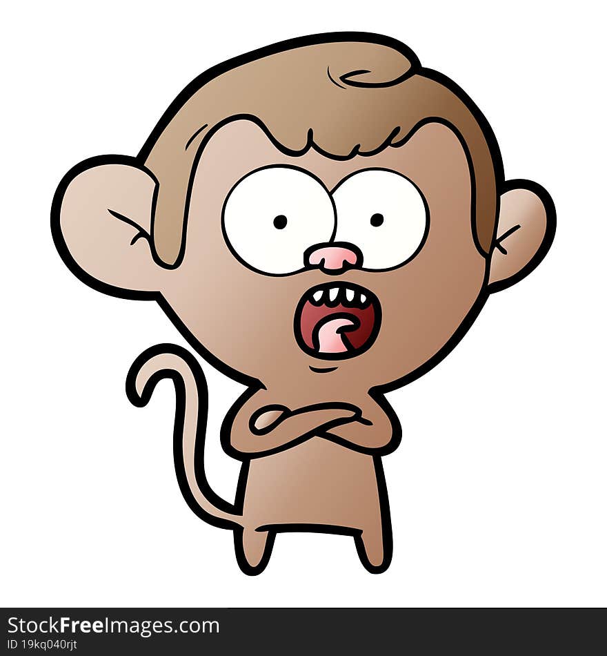 cartoon shocked monkey. cartoon shocked monkey