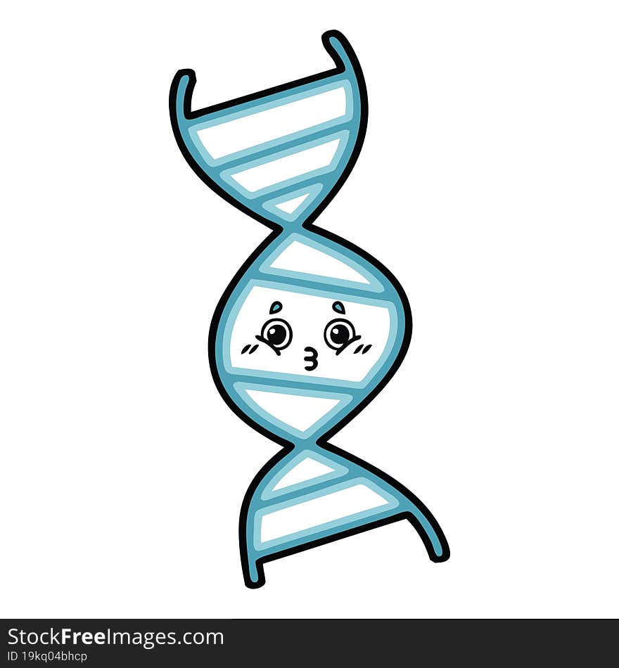 cute cartoon of a DNA strand. cute cartoon of a DNA strand