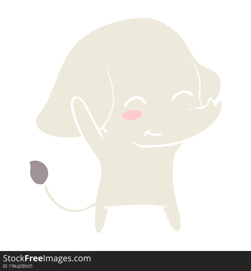 cute flat color style cartoon elephant