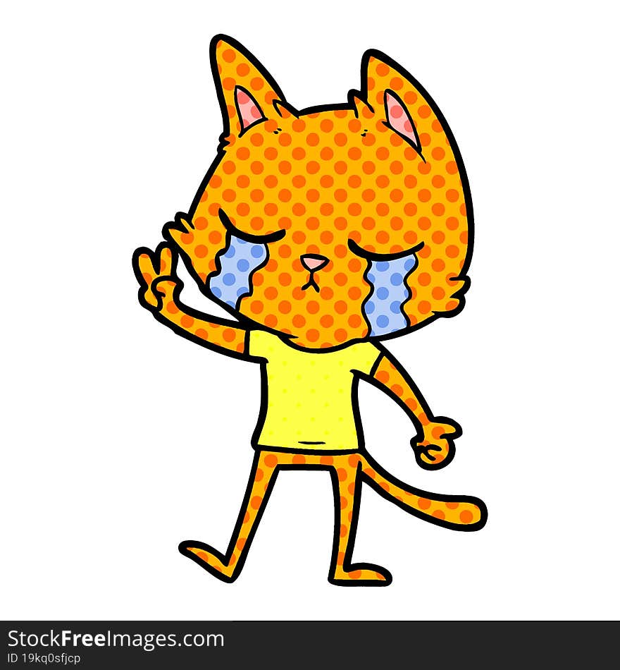 crying cartoon cat. crying cartoon cat