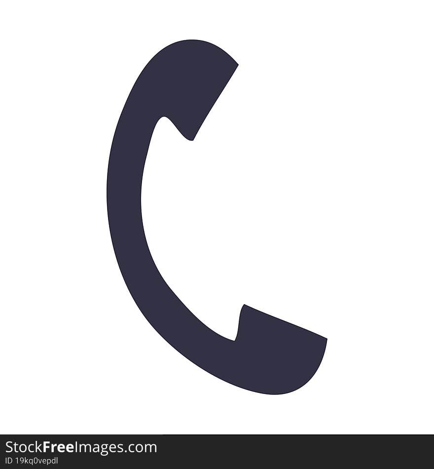 flat color retro cartoon telephone handset